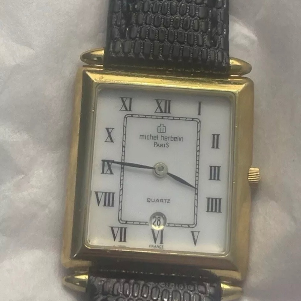 Ladies Michel Herbelin Wristwatch Lizard Grain Strap France